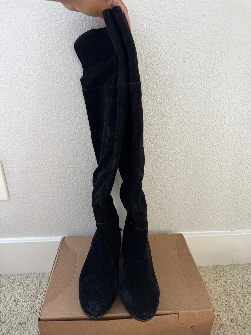 Steve Madden Black Suede Over-The-Knee Boots